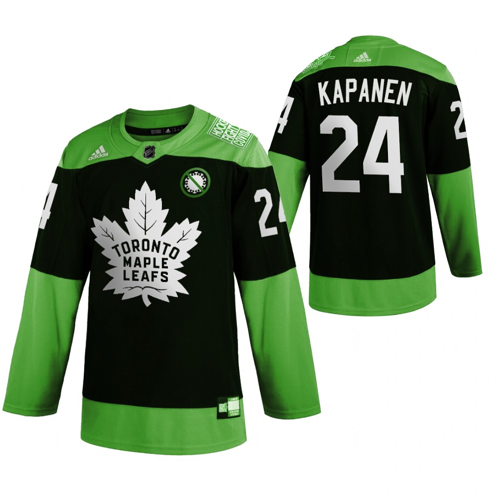 Cheap Toronto Maple Leafs 24 Kasperi Kapanen Men Adidas Green Hockey Fight nCoV Limited NHL Jersey
